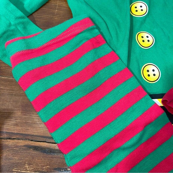Place Festive Green and Red Kids Pajamas youth size 10 - Picture 4 of 5